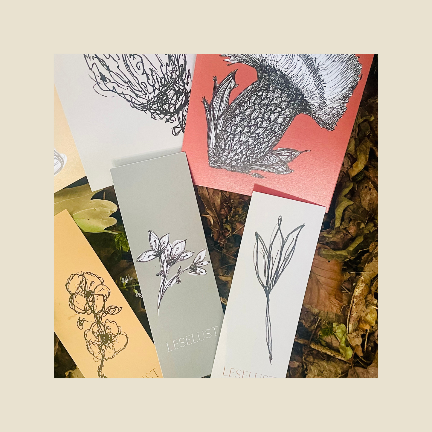 Lesezeichen Naturillustrationen