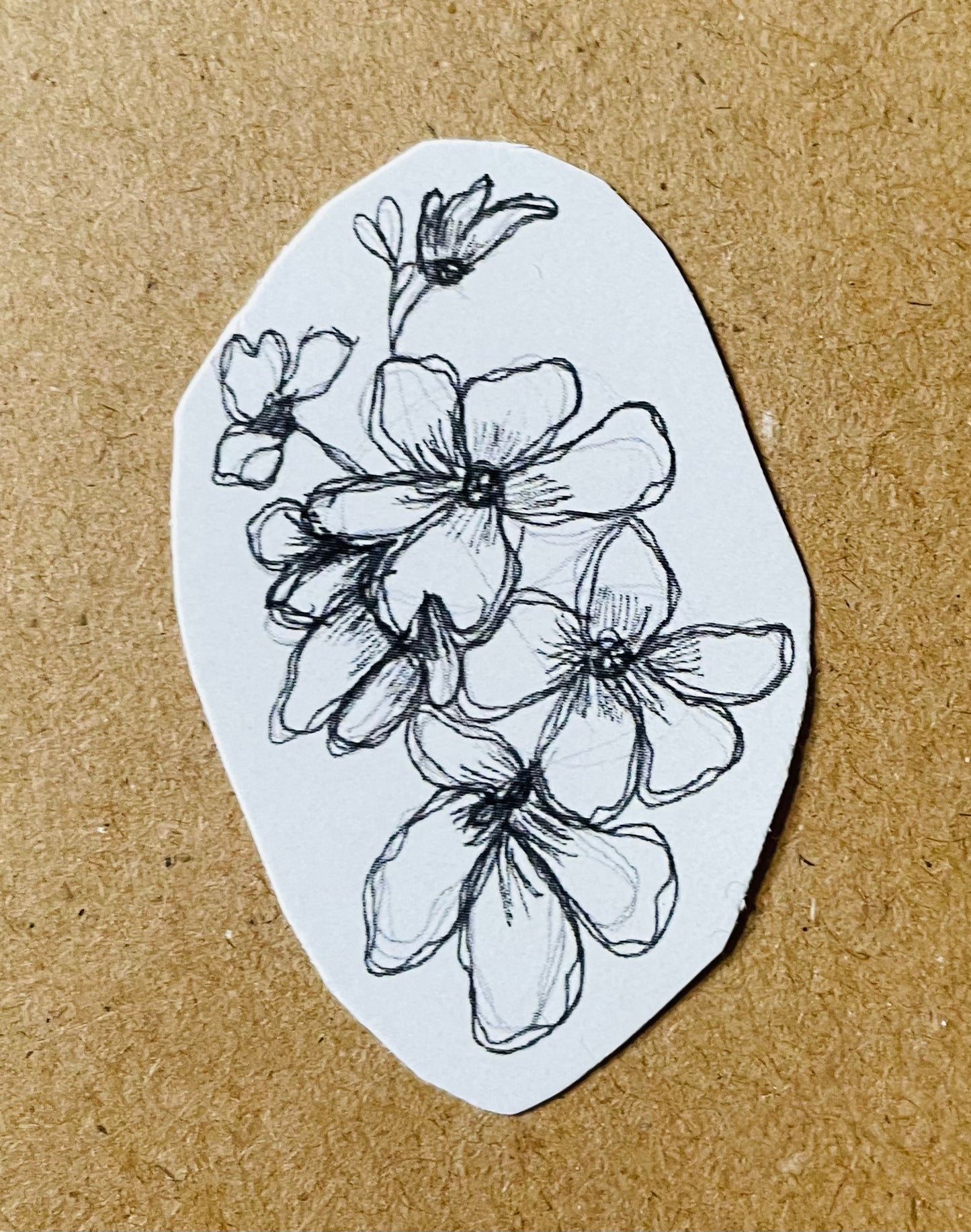 Blumen-Sticker | Handgezeichnetes Set (4 Motive)