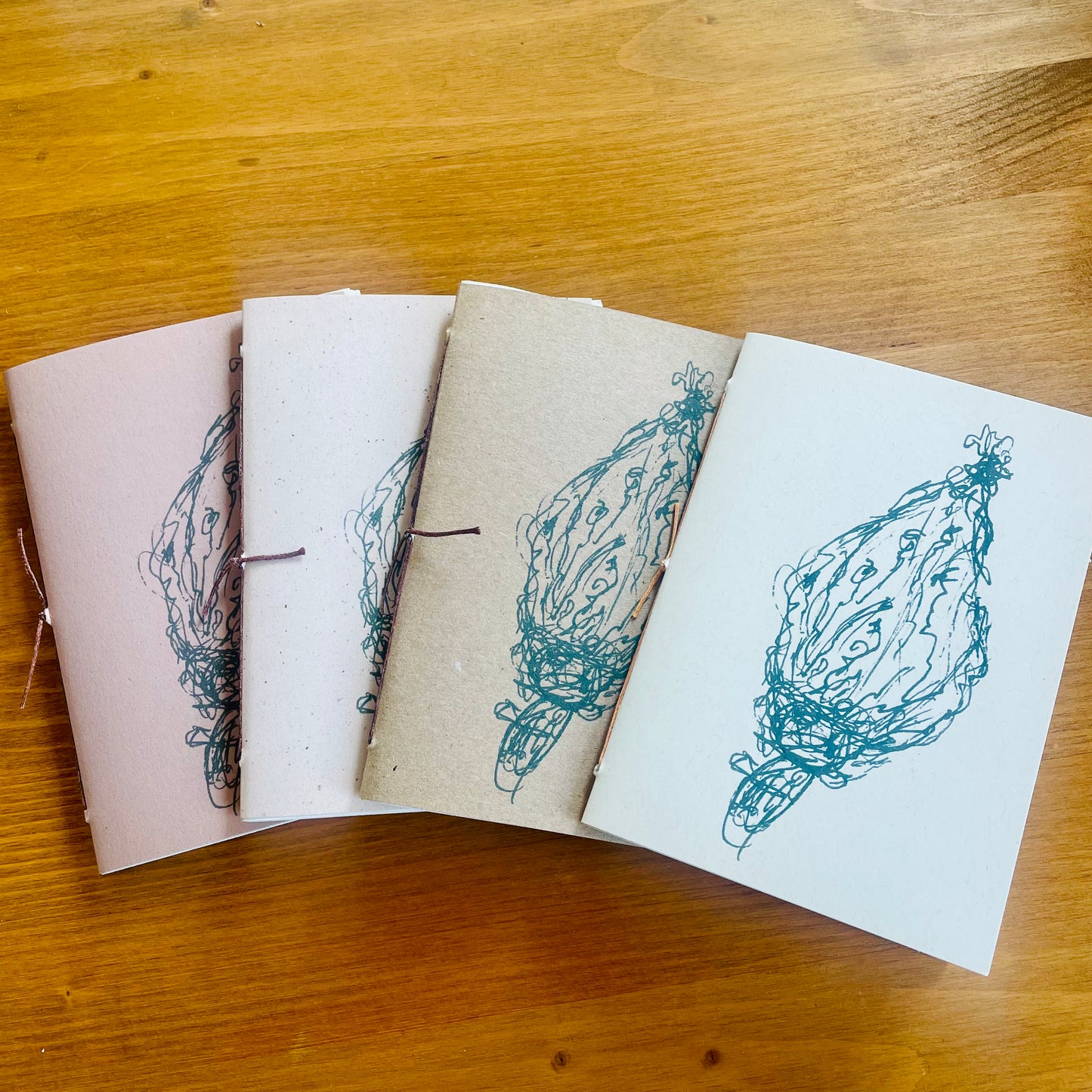 Handgemachtes Notizheft - Illustration 'Mohnfrucht'