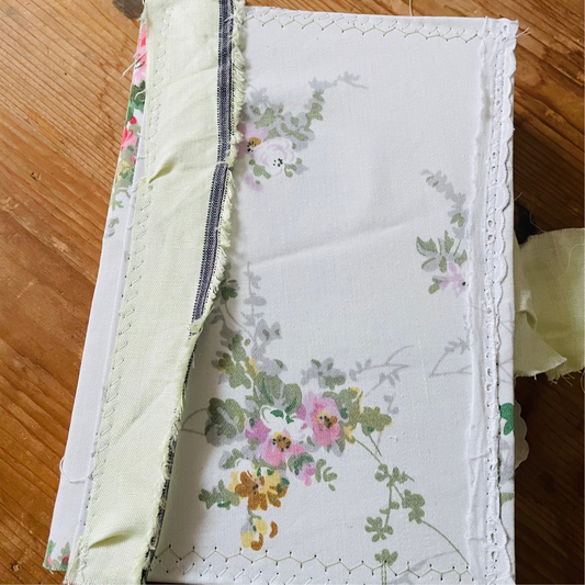 Handgemachtes Notizbuch A5 mit Stoffeinband | hellgrün