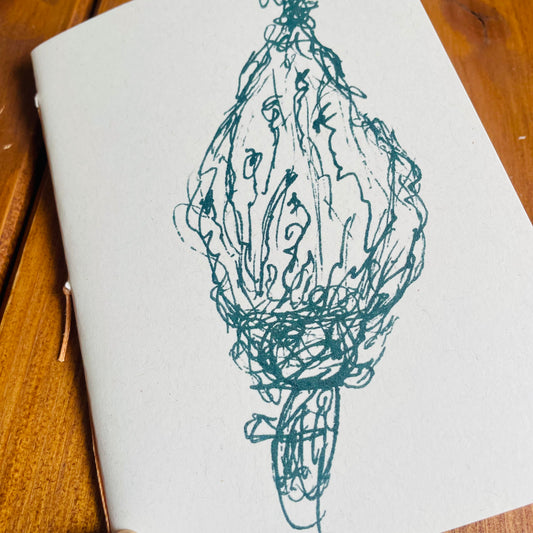 Handgemachtes Notizheft - Illustration 'Mohnfrucht'